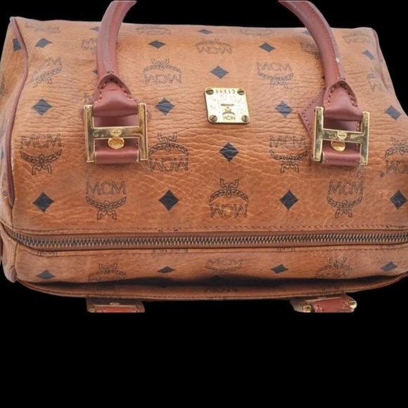 MCM Visetos Leather Vintage Boston Satchel 👜 - Picture 2 of 10